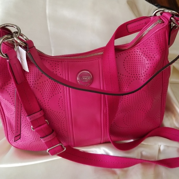 Coach Perforated Convertible Hobo Watermelon - Picture 7 of 7